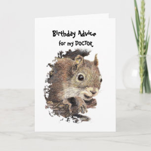 Lustiger ARZT Alter Geburtstag Eichhörnchen Rat Karte