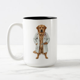 Lustiger Arzt Hund Kaffeebecher | Bestes Medizin G Zweifarbige Tasse