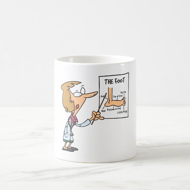 Lustiger Arzt unterrichtet Fußanatomie Kaffeetasse (Von Creator hochgeladen)