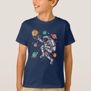 Lustiger Astronaut Basketball Weltraumgalaxie T-Shirt