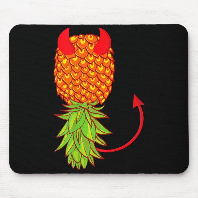 Lustiger auf dem Kopf stehender Ananas-Swinger-Fru Mousepad (Vorne)