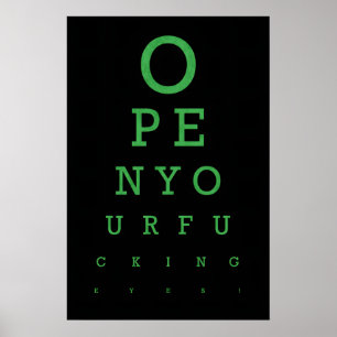 Lustiger Augen-Test-Kunstprint Politische Parole P Poster