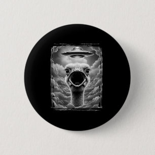 Lustiger Außerirdischer Truthahn Ufo Selfie Ernted Button