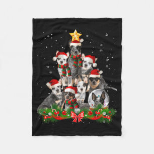 Lustiger Australian Cattle Dog Hund Weihnachtsbaum Fleecedecke