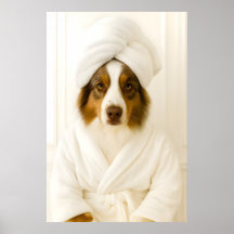 Lustiger Australian Shepherd Badezimmerdruck