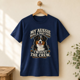 Lustiger Australian Shepherd Mein Aussie führt das T-Shirt