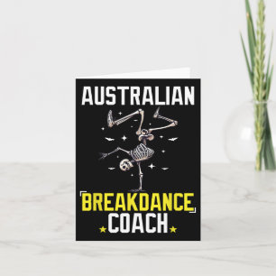 Lustiger australischer Breakdance-Trainer-Skelett  Karte