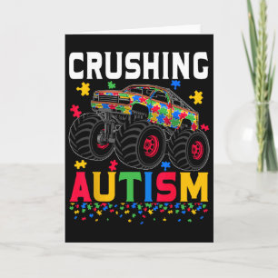Lustiger, Autism Awareness zermalmender Monstertru Karte