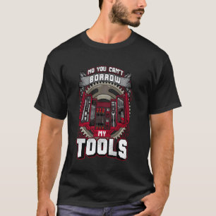 Lustiger Auto Mechaniker Handwerker Werkzeuge Holz T-Shirt