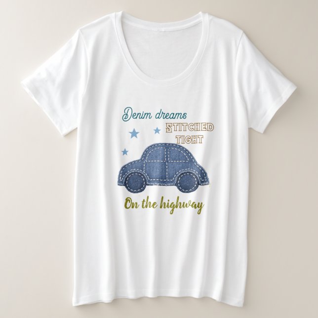 lustiger Autoslogan Große Größe T-Shirt (Design vorne)