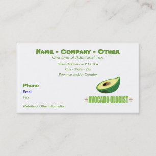 Lustiger Avocado-Fan Visitenkarte