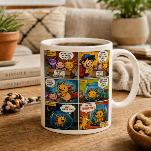 Lustiger Axolotl als Plüschspielzeug-Comic adoptie Kaffeetasse