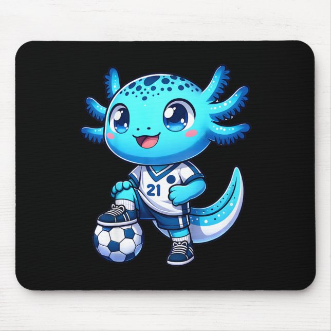 Lustiger Axolotl Fußballspieler Junge Mädchen  Mousepad (Vorne)
