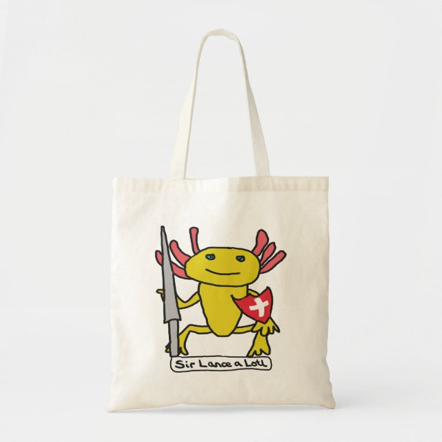 Lustiger Axolotl-Ritter Tragetasche (Vorne)