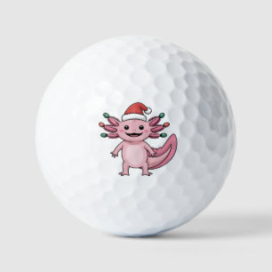 Lustiger Axolotl Weihnachtsmann Hut Xmas Outfit Golfball
