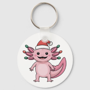 Lustiger Axolotl Weihnachtsmann Hut Xmas Outfit Schlüsselanhänger