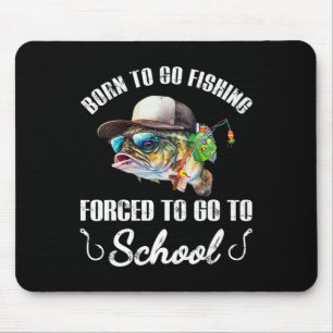 Lustiger B Fisch - Geboren um angeln zu gehen, gez Mousepad