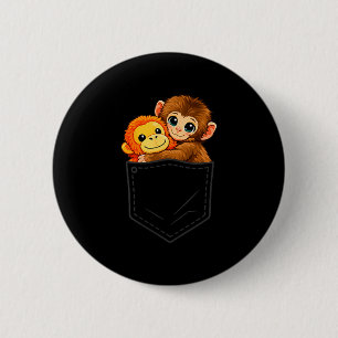 Lustiger Baby-Affe schlägt und Ora-Mama-Taschenmän Button