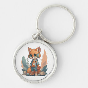 Lustiger Baby-Fuchs-Kopfhörer Schlüsselanhänger