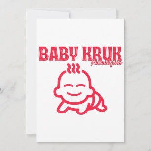Lustiger Baby Kruk Philadelphia Premium Einladung