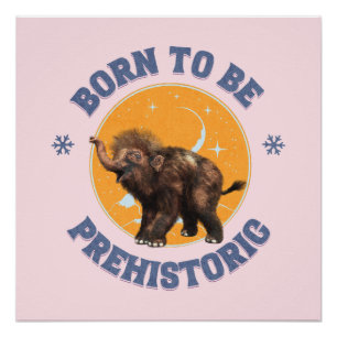 Lustiger Baby-Mammut-Vorzeit-Geburtstag Poster
