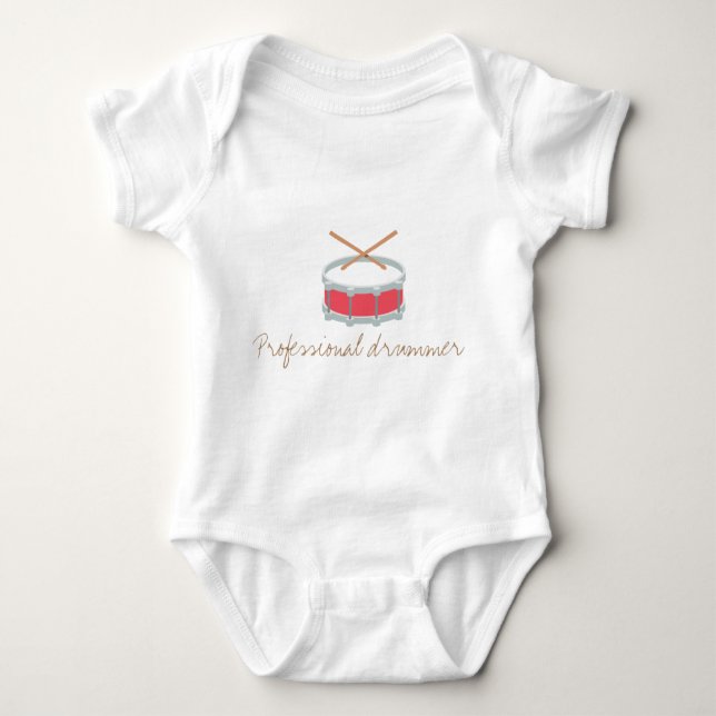 Lustiger Babybodysuit - beruflicher Schlagzeuger Baby Strampler (Vorderseite)