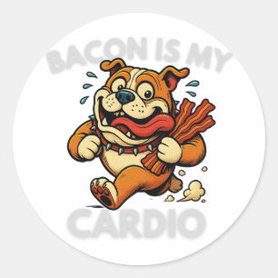 Lustiger Bacon-Liebhaber Retro-Design Runder Aufkleber