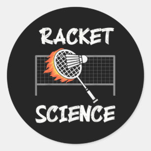 Lustiger Badminton Humor Schläger Wissenschaft Shu Runder Aufkleber
