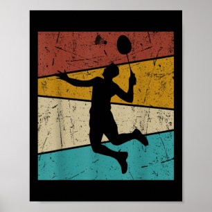 Lustiger Badminton-Shuttle Vintage Retro für Männe Poster