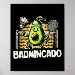 Lustiger Badminton-Spieler Liebt Shuttle Design 0 Poster