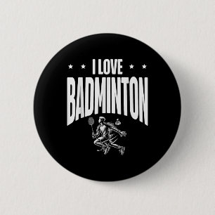 Lustiger Badminton-Spieler Liebt Shuttle-Design 1  Button