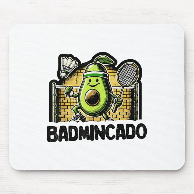 Lustiger Badminton-Spieler Liebt Shuttle-Design _9 Mousepad (Vorne)