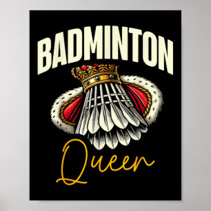 Lustiger Badminton-Spieler Liebt Shuttle-Design  Poster