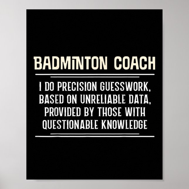 Lustiger Badminton-Trainer Grafik - Ich mache Präz Poster (Vorne)
