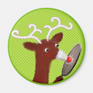 Lustiger Badminton-Weihnachtsstrumpf-Füller Magnet