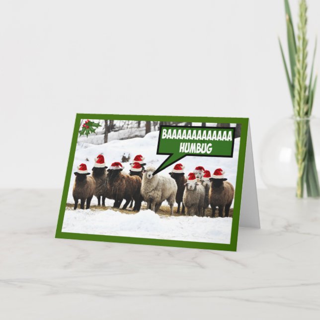Lustiger Bah Humbug Feiertagskarte (Vorderseite)