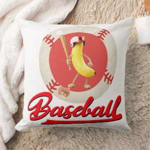 Lustiger Banana-Slugger Baseball Custom Grafik Kissen