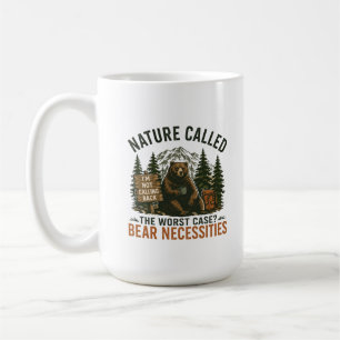 Lustiger Bär Camping Schild Natur rief an Kaffeetasse