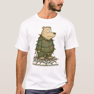 Lustiger Bär Experte für Außenbeleuchtung verhedde T-Shirt