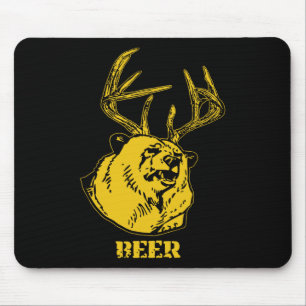Lustiger Bär plus Hirsch ergibt Bierhirschjagd USA Mousepad