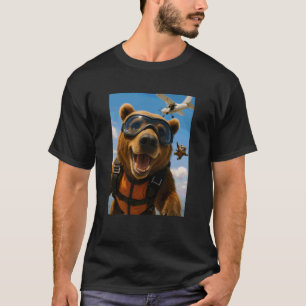 Lustiger Bär Sky Diving Taucher Tierliebhaber Zoo T-Shirt