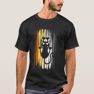 Lustiger Bär Stolz Schwarze Katze Klettern Kratzer T-Shirt