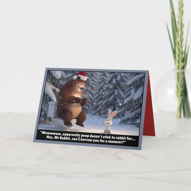 Lustiger Bär Weihnachten Karte (Vorderseite)