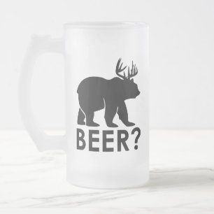 Lustiger Bärenhirschbier Mattglas Bierglas