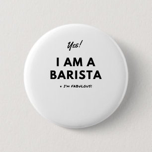 Lustiger Barista Button