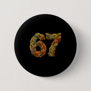 Lustiger Bartdrache 6 7 Meme Six Seven Beardzilla Button