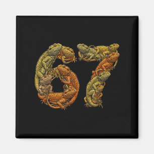 Lustiger Bartdrache 6 7 Meme Six Seven Beardzilla Magnet