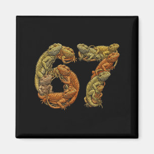 Lustiger Bartdrache 6 7 Meme Six Seven Beardzilla Magnet