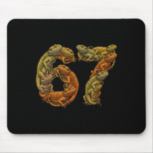 Lustiger Bartdrache 6 7 Meme Six Seven Beardzilla Mousepad