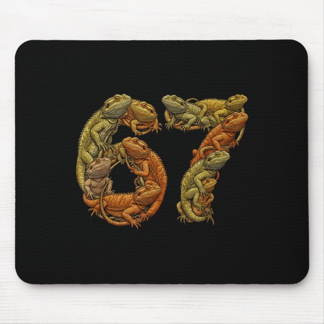 Lustiger Bartdrache 6 7 Meme Six Seven Beardzilla Mousepad (Vorne)